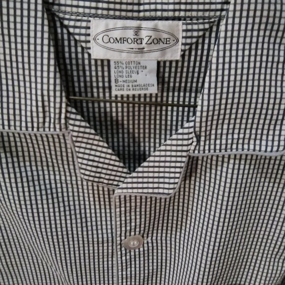 Comfort Zone Men's Pajama Top Button Up Color Gray/White Stripe Size Med… - Picture 6 of 6